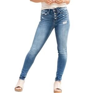 Flying Monkey Disclosure High Rise Button Fly Stretch Skinny Jeans Y3536 Size 28